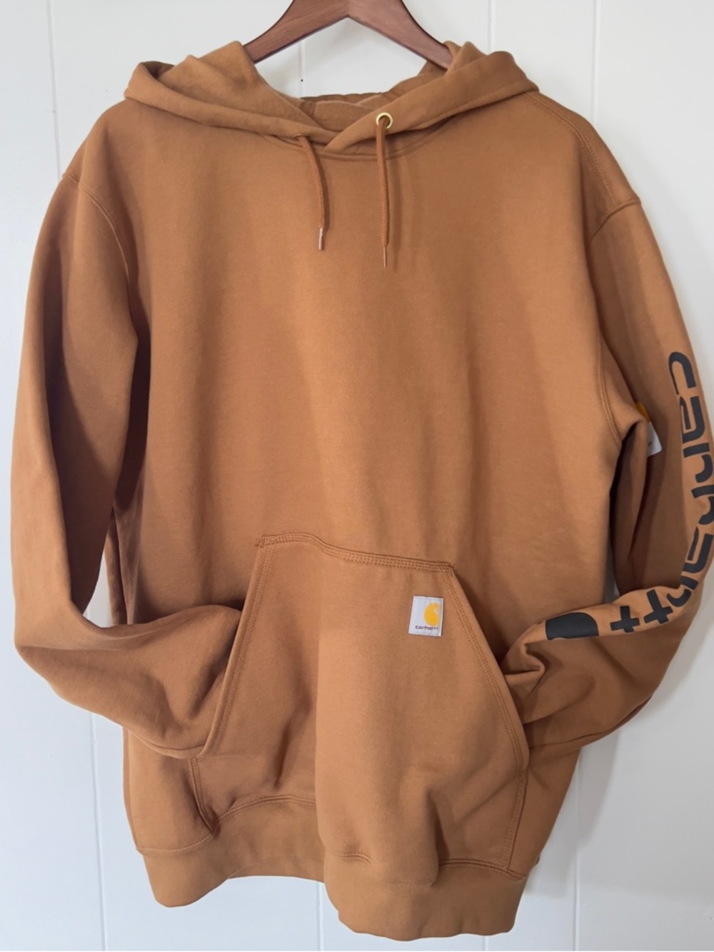 Carhartt Brown Carhartt Logo Sleeve Pullover Hoodie Men’s XL
